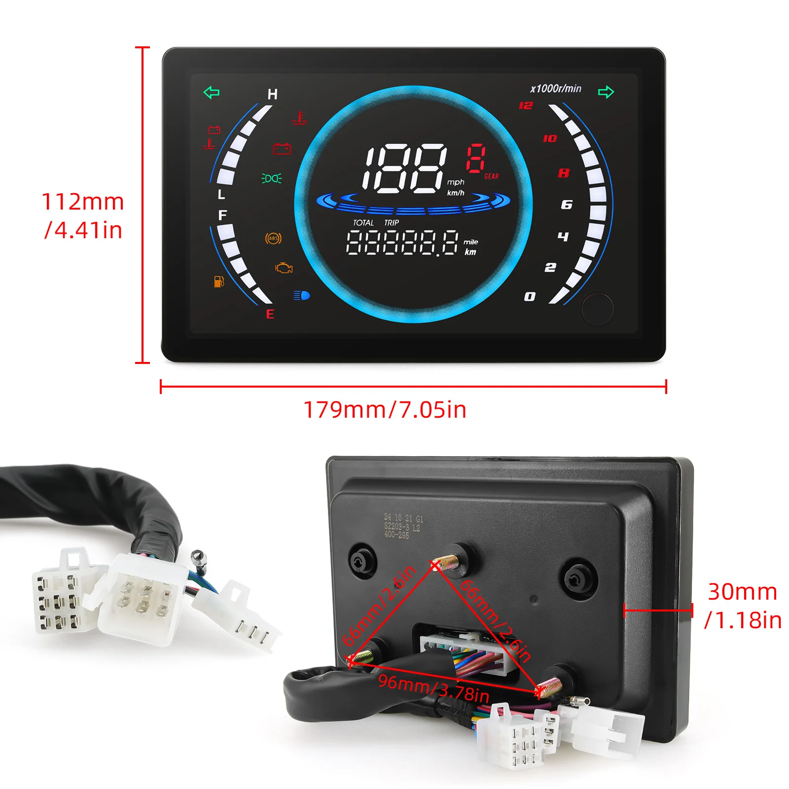Exemple de lisibilité du compteur moto POUR MOTO