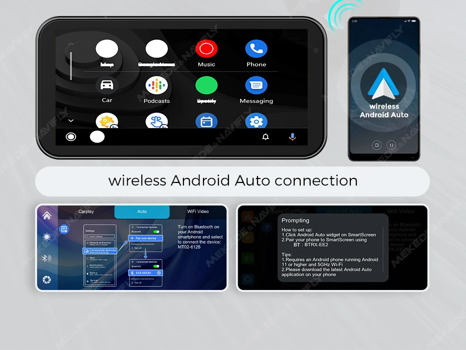 Utilisation écran moto Android Auto sans fil POUR MOTO