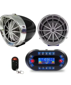 Système Audio Bluetooth pour Moto avec Moniteur LCD + Télécommande + Sirène Antivol POUR MOTO