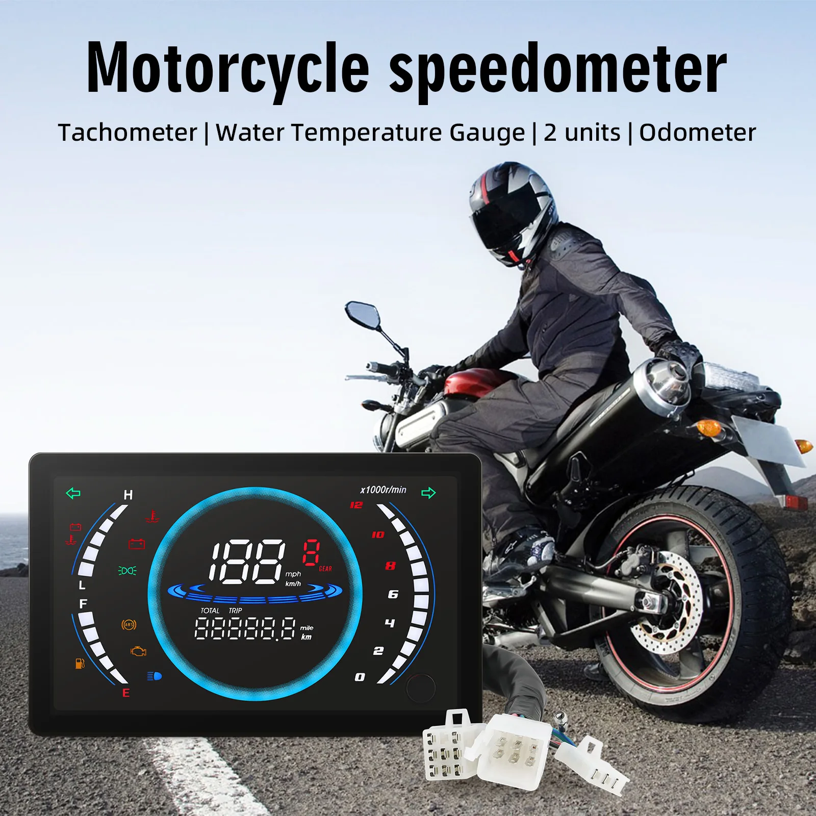 Waterproof Motorcycle Digital Speedometer 7 inch + Digital Odometer FOR MOTORCYCLE – model s78 Waterproof Motorcycle Digital Speedometer 7 inch + Digital Odometer FOR MOTORCYCLE - model s78