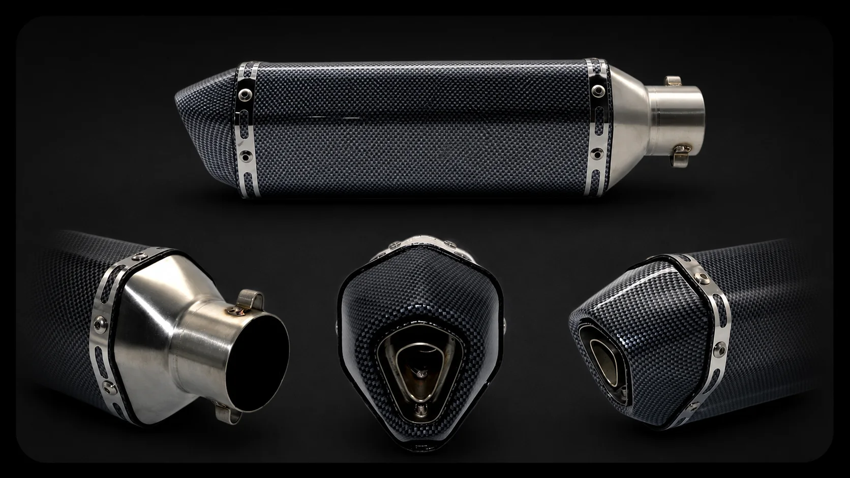 Détails du silencieux moto carbon look 38-51 mm