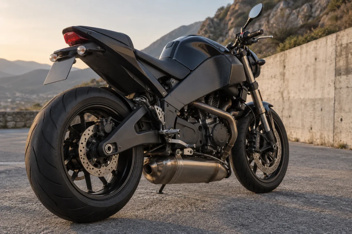 Échappement Buell XB12 avec silencieux placé sous le moteur