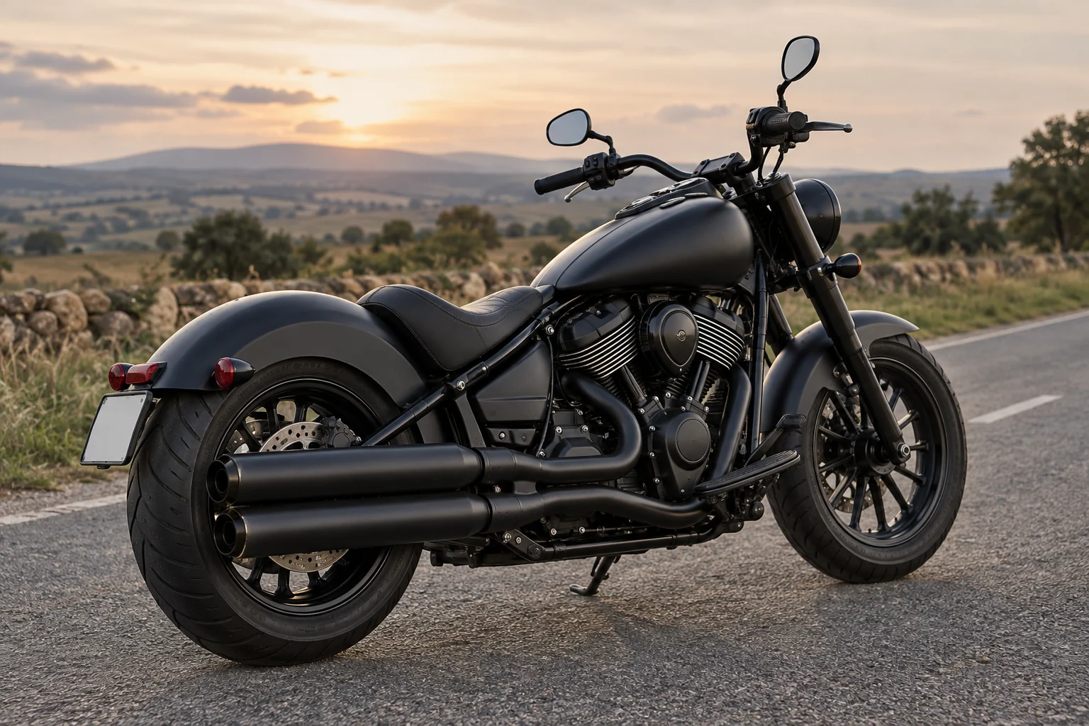 Indian Chief Dark Horse moderne avec double échappement noir