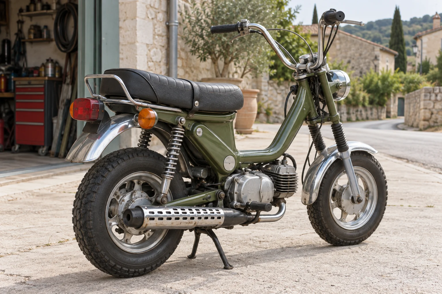 Yamaha Chappy 50 classique avec pot d’échappement bas