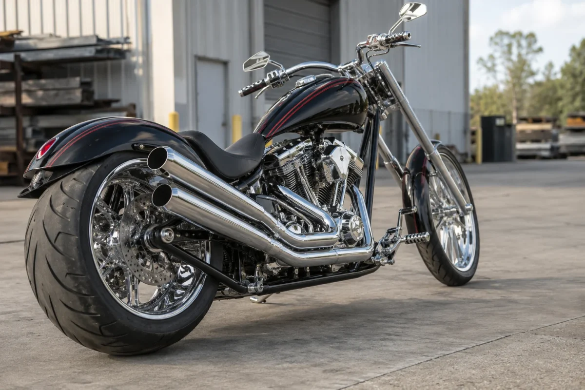 Pot d’échappement Vengeance Warrior 2-en-2 sur custom V-twin